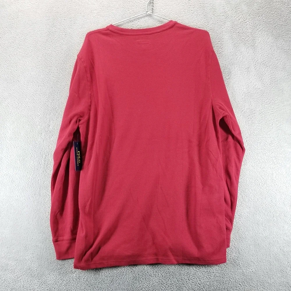 Polo Ralph Lauren Pajama Top Mens XL Red Thermal Sleepwear Crew Neck Long Sleeve